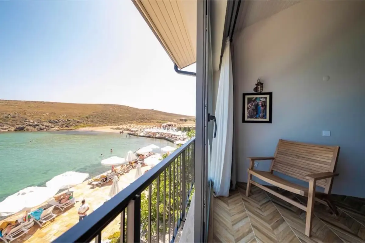 Swimming pool and sea at Pelagos Otel Bozcaada